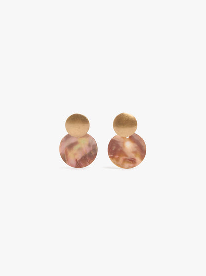 Round Earrings With Shell