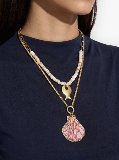 Set Of Necklaces With Shell And Fish