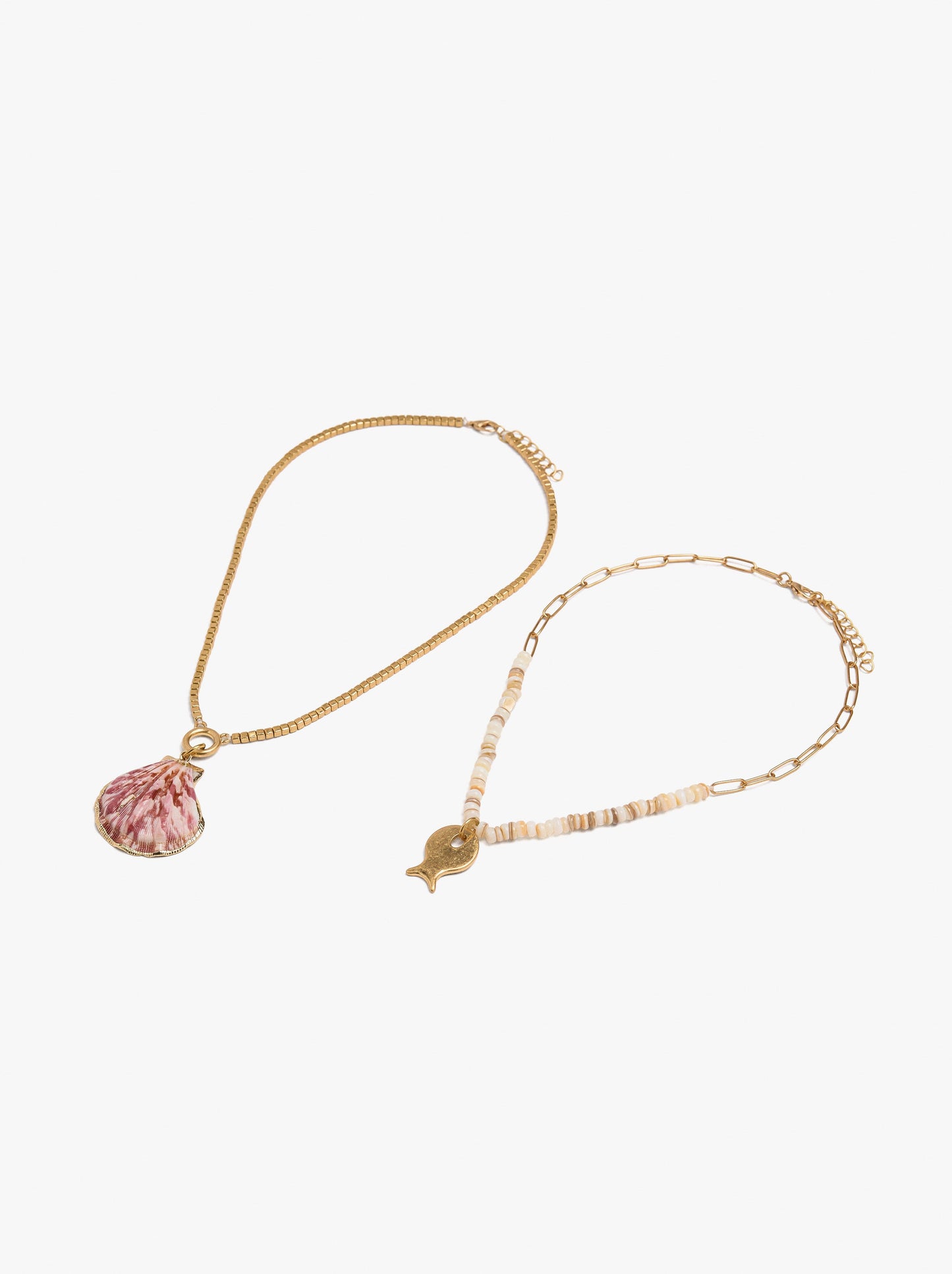 Set Of Necklaces With Shell And Fish