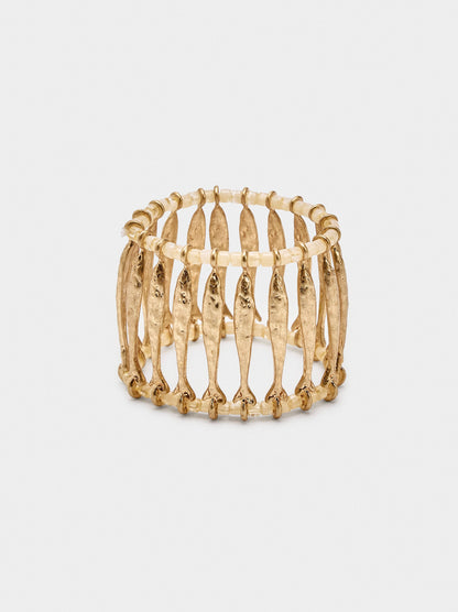 Wide Elastic Bracelet With Fish