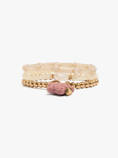 Set Of Elastic Bracelets With Star Coral Effect
