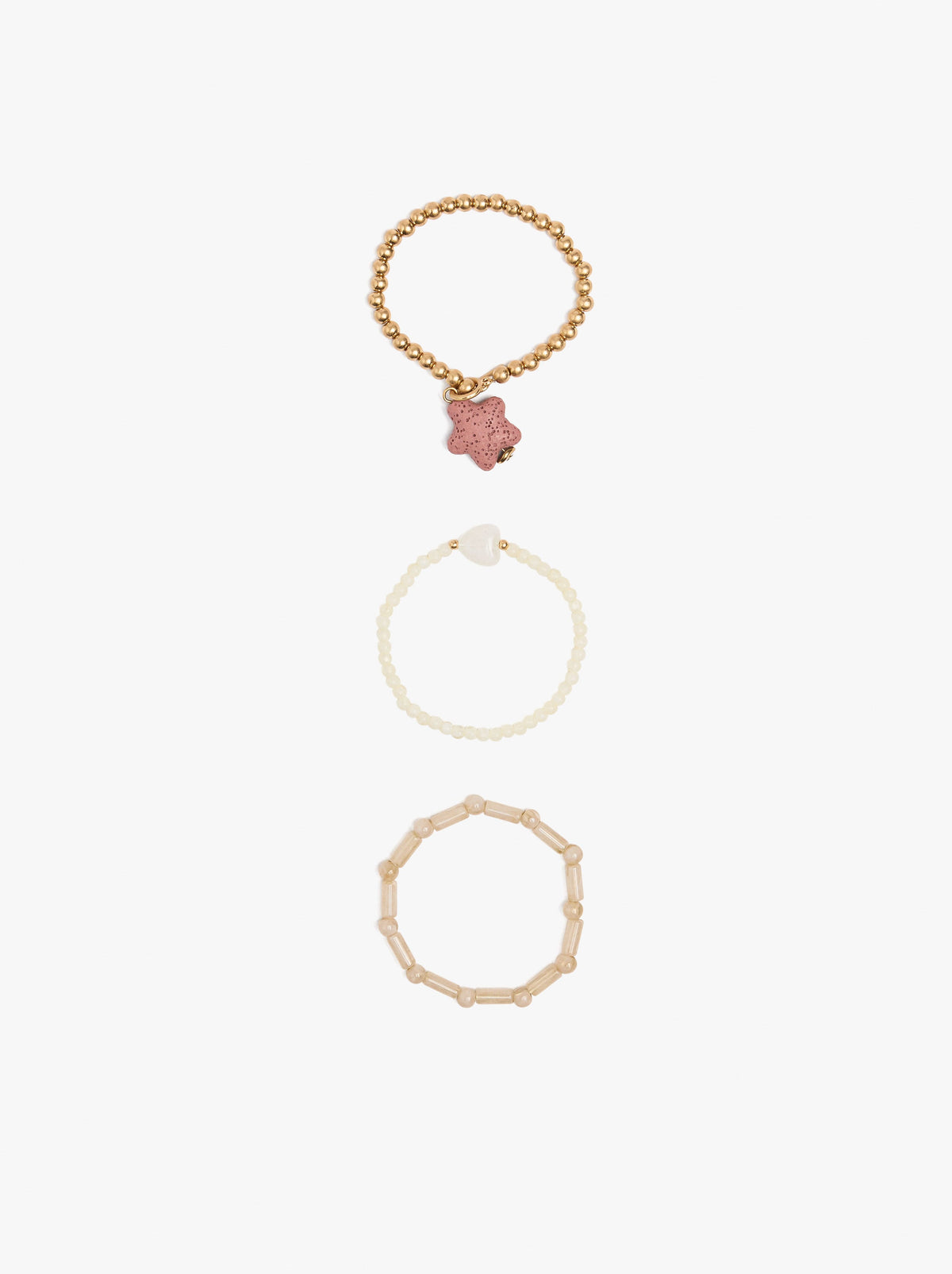 Set Of Elastic Bracelets With Star Coral Effect