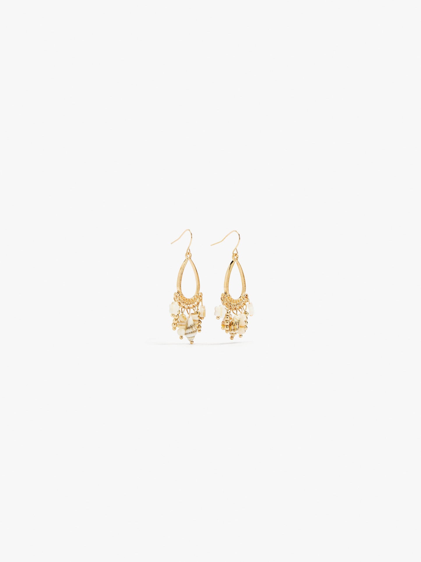 Oval Earrings Shells And Resin