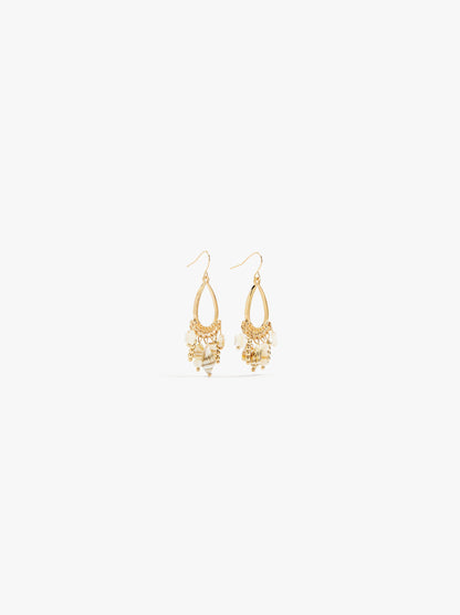 Oval Earrings Shells And Resin