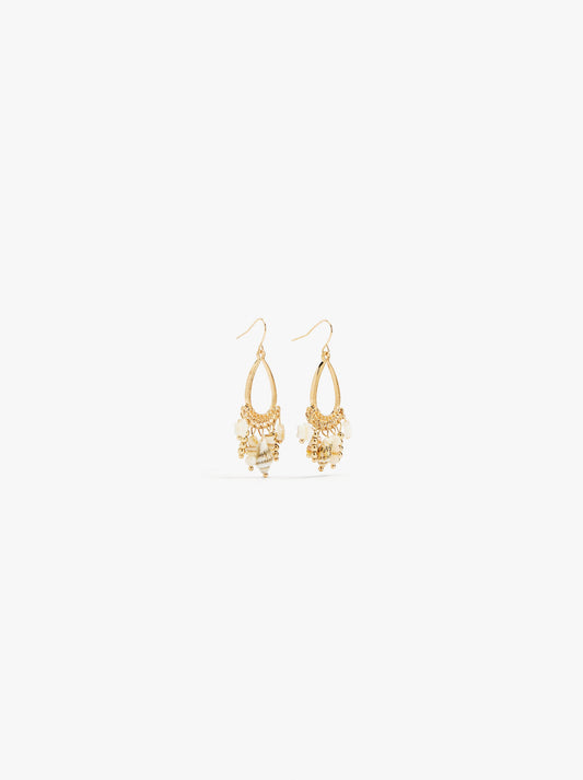 Oval Earrings Shells And Resin