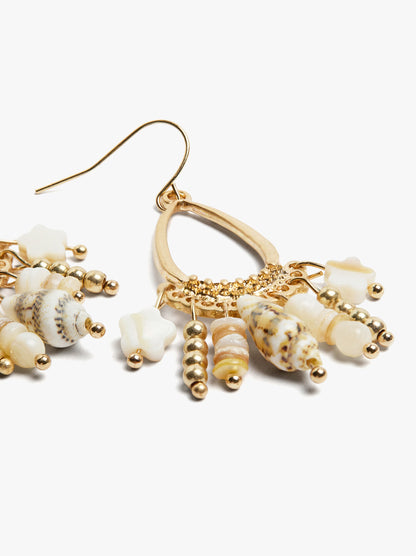 Oval Earrings Shells And Resin