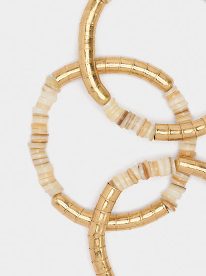 Set Of Elastic Bracelets With Shells