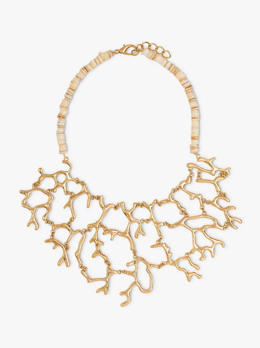Necklace With Shells And Coral Effect