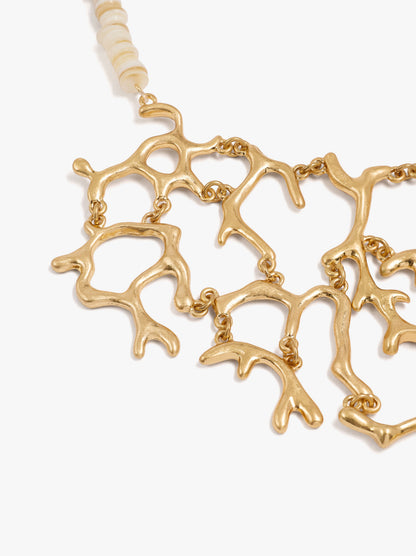 Necklace With Shells And Coral Effect