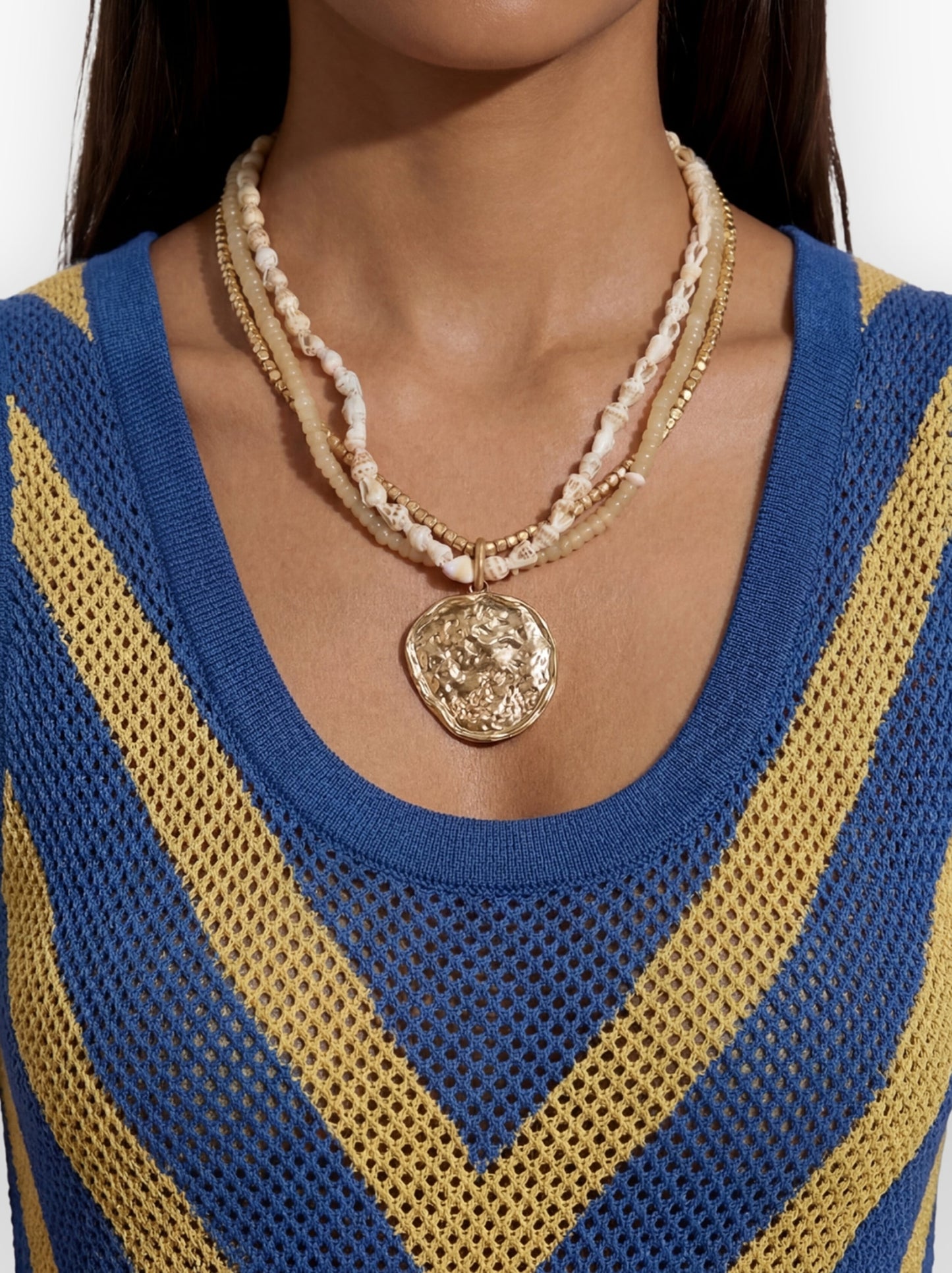Multi-Collar With Shells And Beads