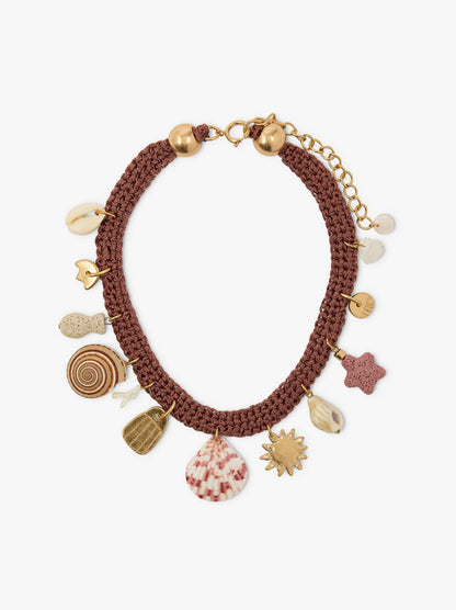 Braided Necklace With Sea-Inspired Motifs