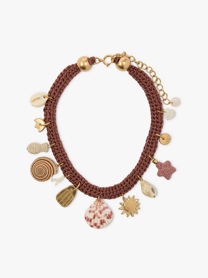 Braided Necklace With Sea-Inspired Motifs