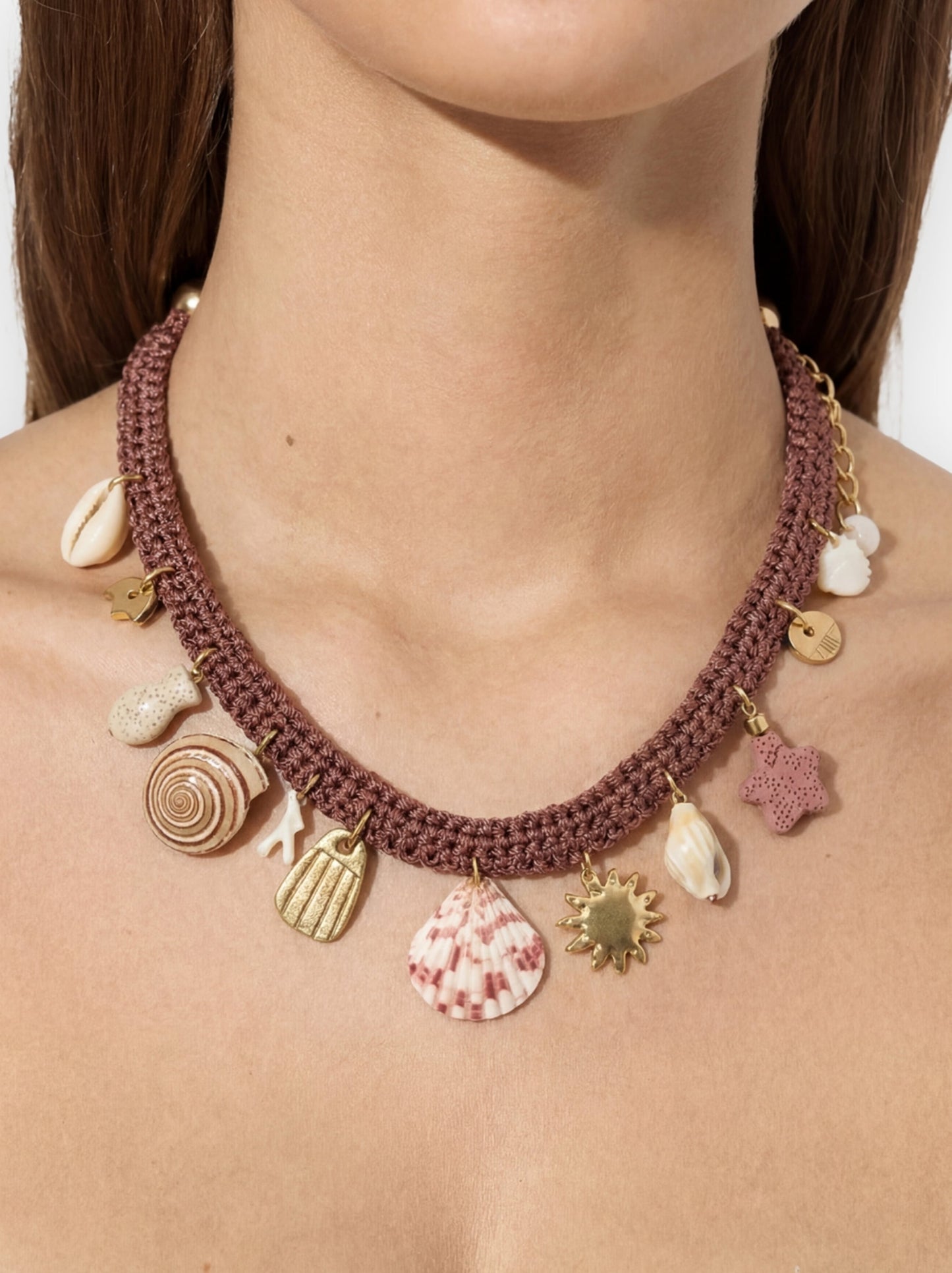 Braided Necklace With Sea-Inspired Motifs