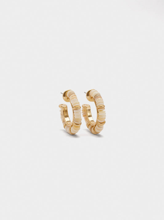 Hoop Earrings With Shell Beads
