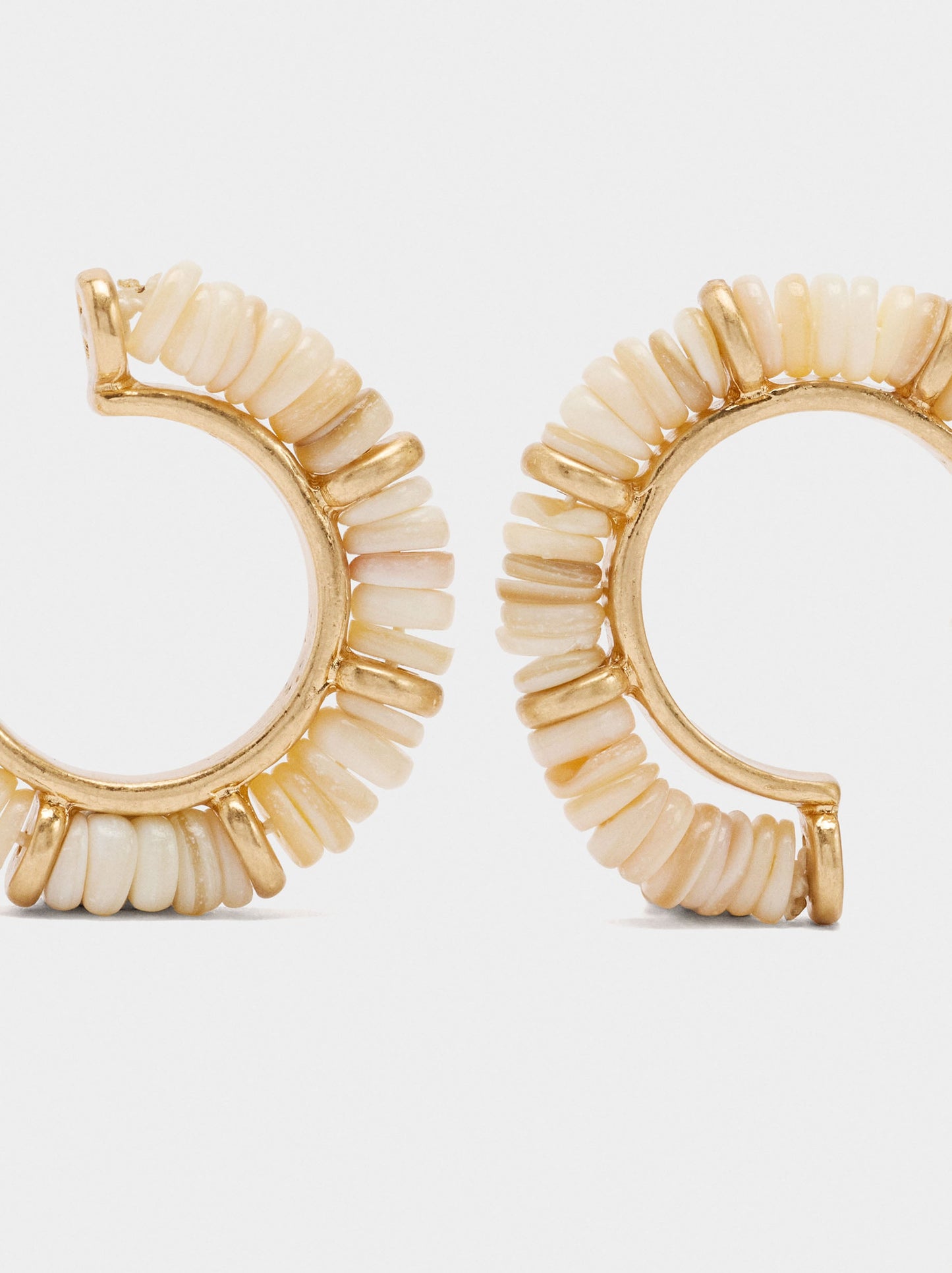 Hoop Earrings With Shell Beads