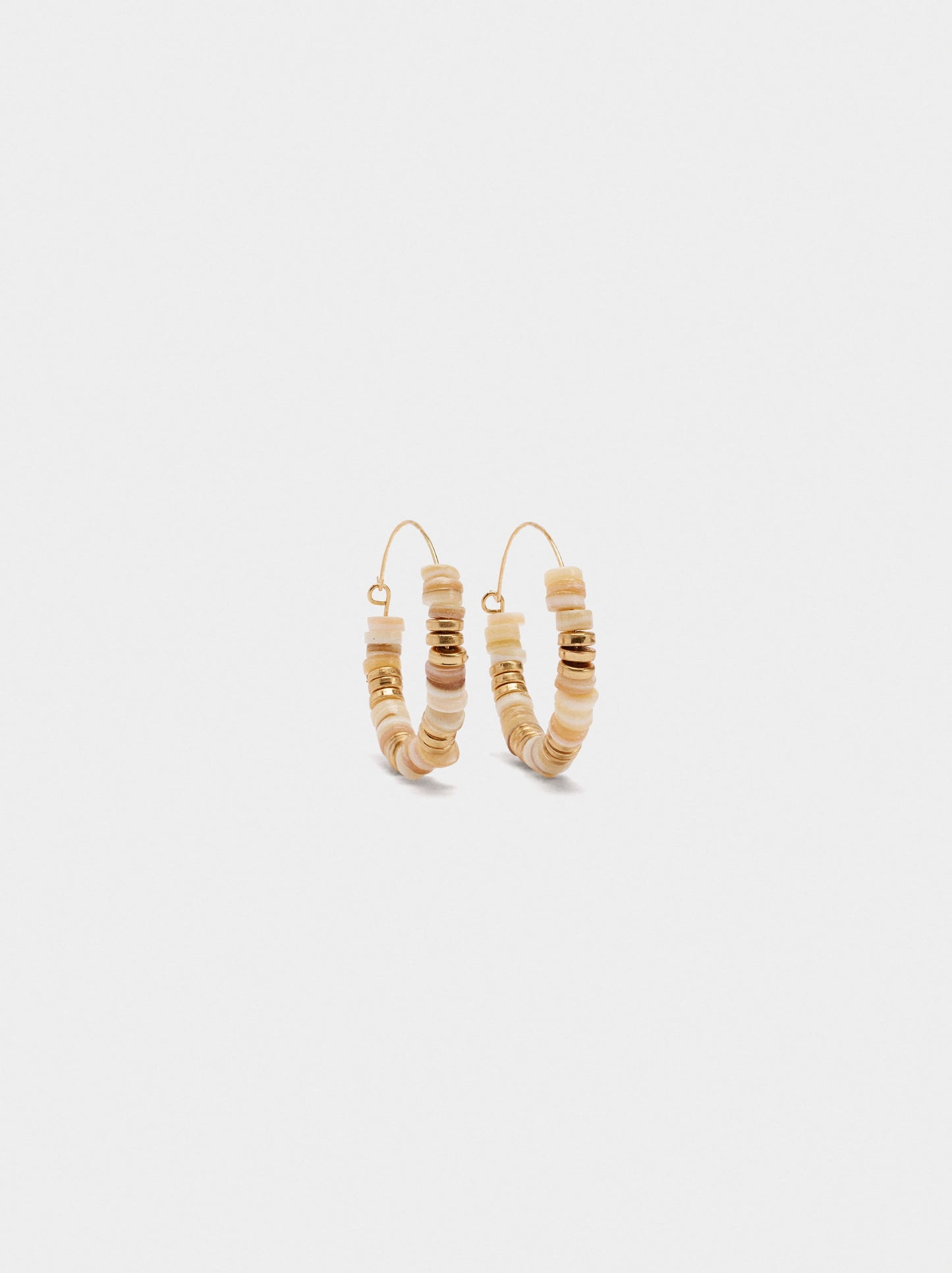 Hoop Earrings With Shell Beads