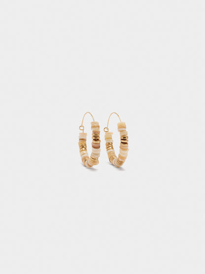 Hoop Earrings With Shell Beads