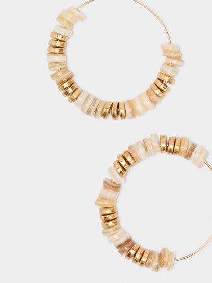 Hoop Earrings With Shell Beads