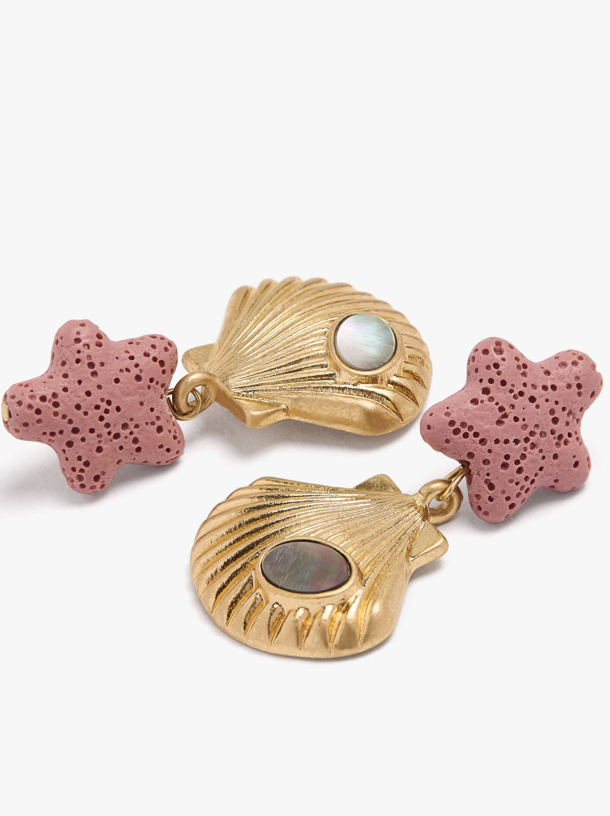 Coral Effect Earrings With Shells