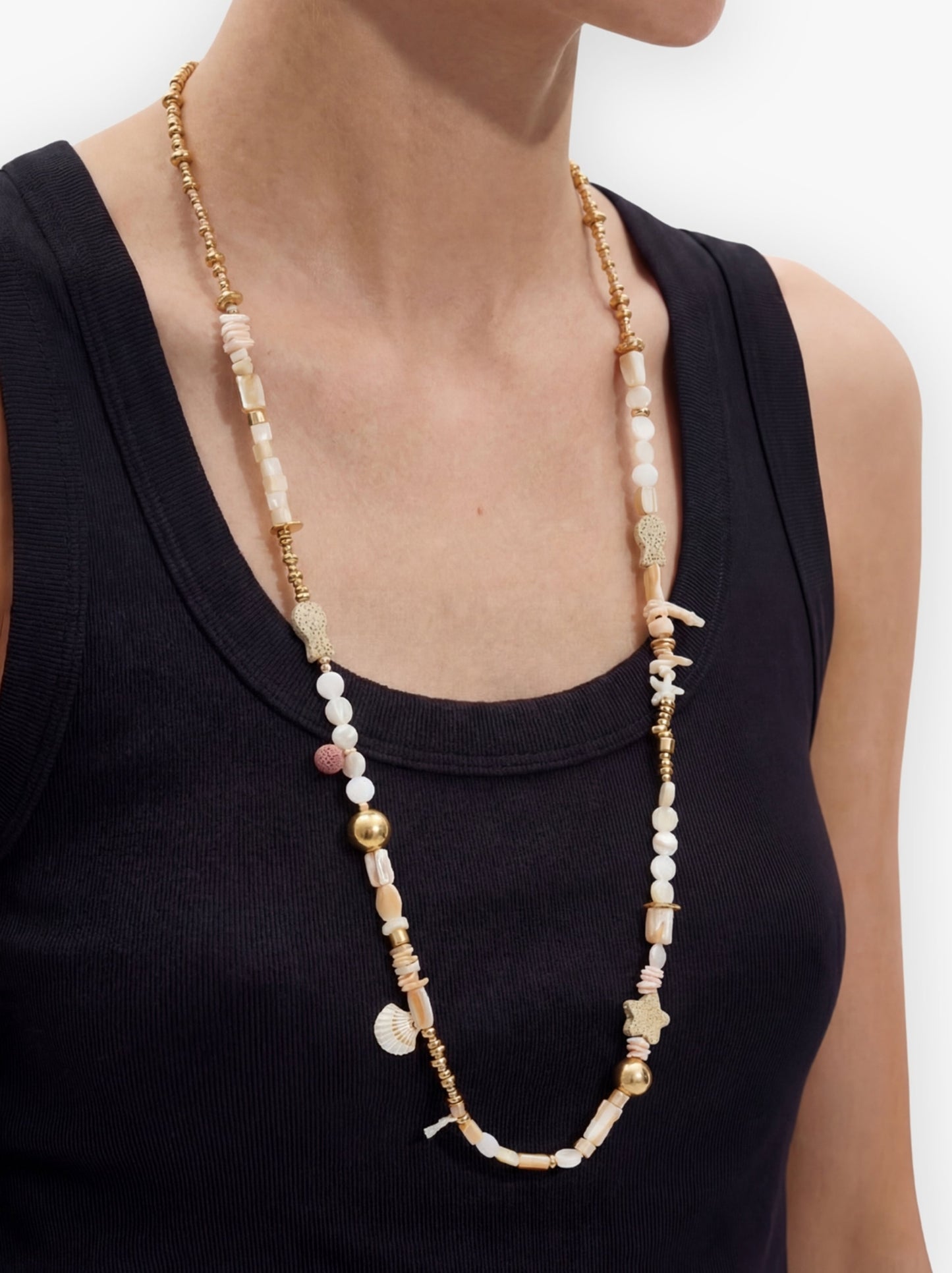 Long Necklace With Sea-Inspired Motifs