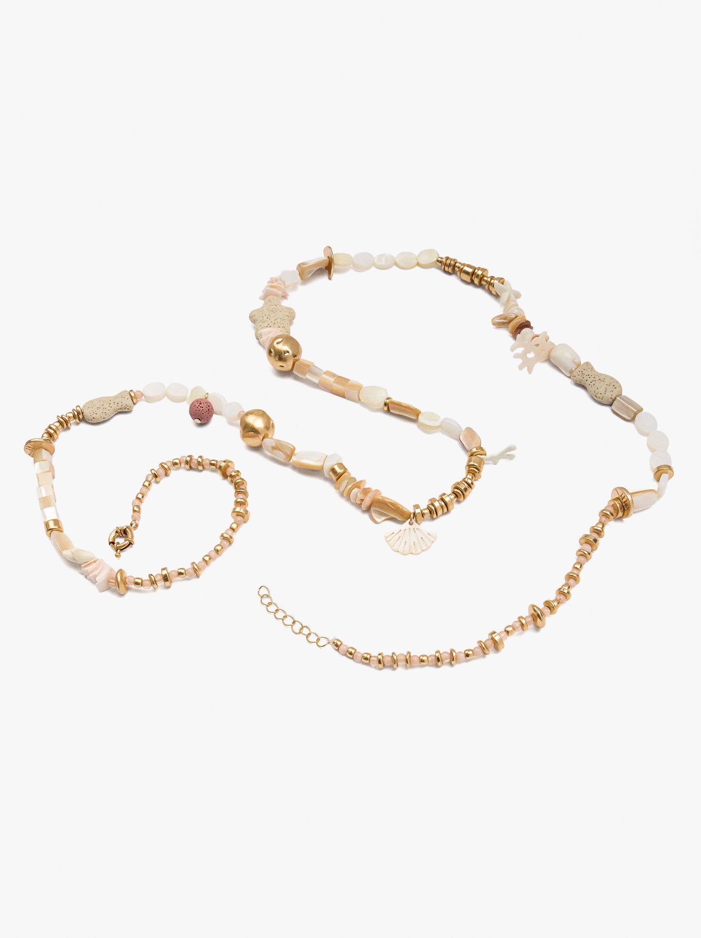 Long Necklace With Sea-Inspired Motifs