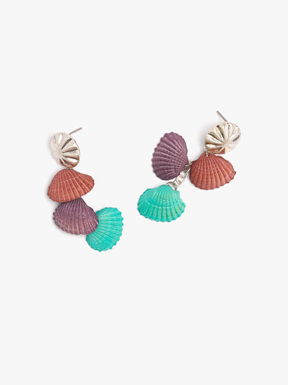 Earrings With Multicolor Shell Effect