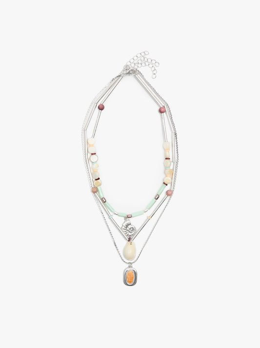 Set Of Necklaces With Stones And Shells