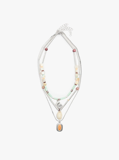 Set Of Necklaces With Stones And Shells