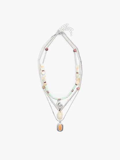 Set Of Necklaces With Stones And Shells