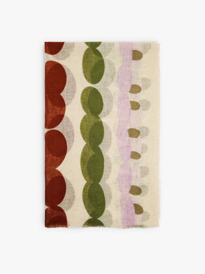 Printed Scarf With Linen