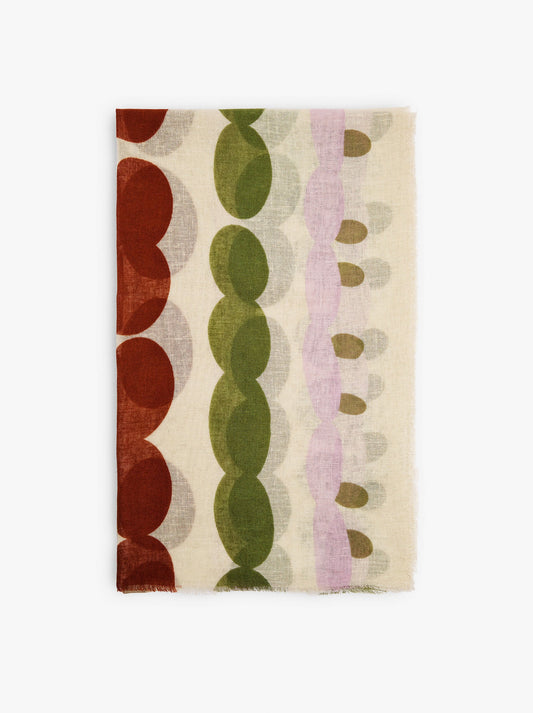 Printed Scarf With Linen