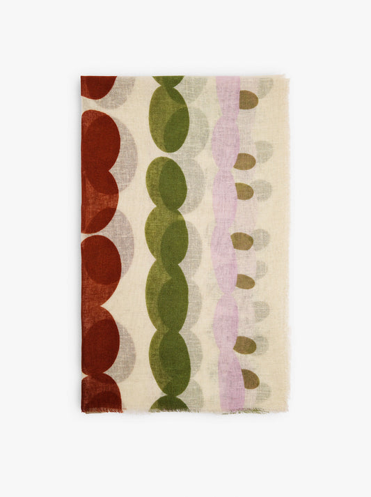 Printed Scarf With Linen
