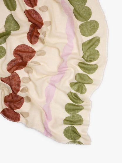 Printed Scarf With Linen