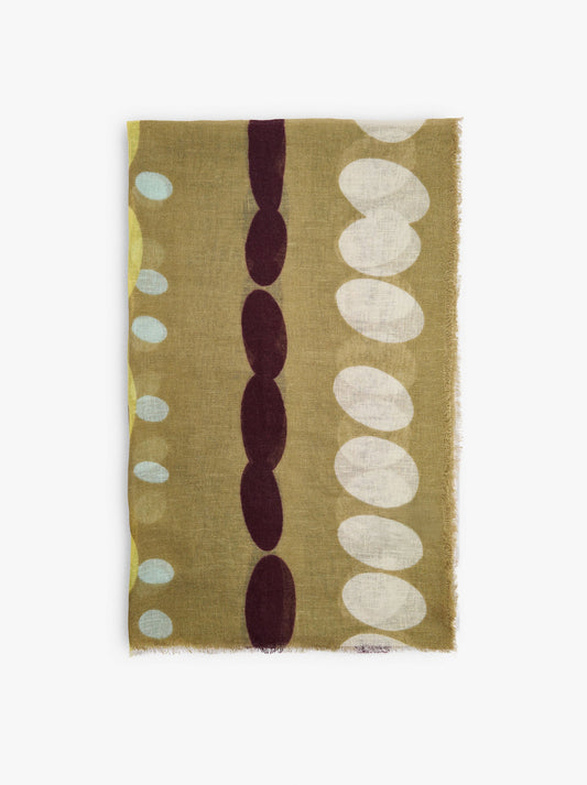 Printed Scarf With Linen