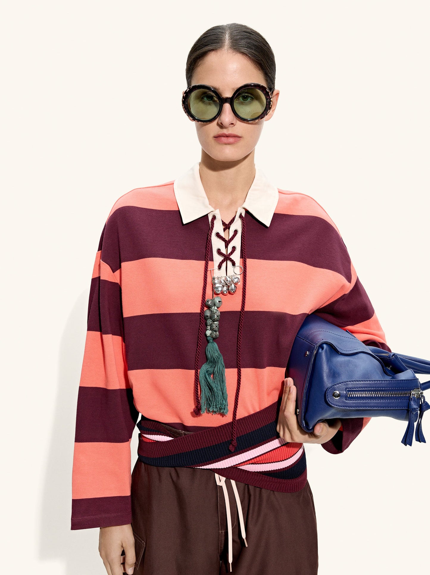 Sweatshirt With Stripes 100% Cotton