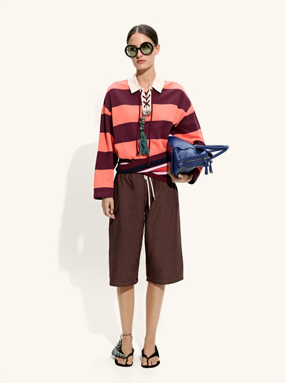 Sweatshirt With Stripes 100% Cotton