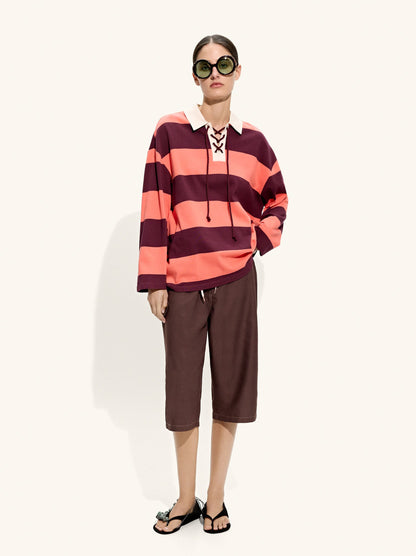 Sweatshirt With Stripes 100% Cotton