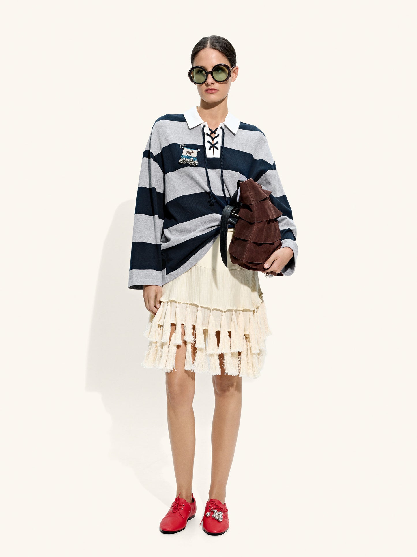Sweatshirt With Stripes 100% Cotton