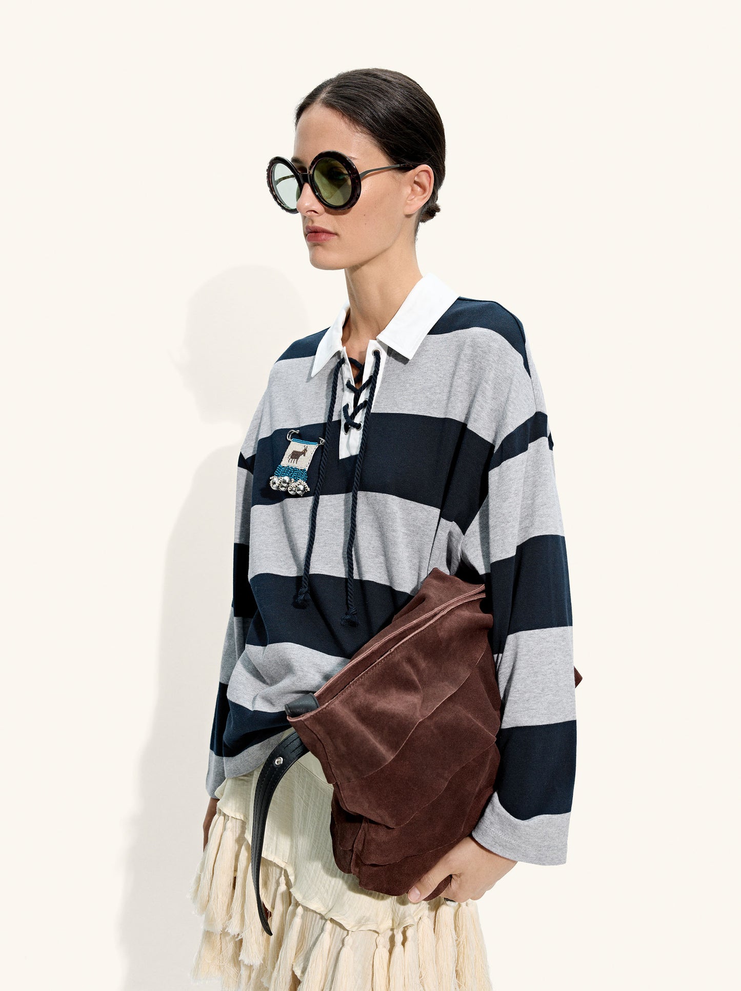 Sweatshirt With Stripes 100% Cotton