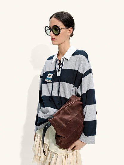 Sweatshirt With Stripes 100% Cotton