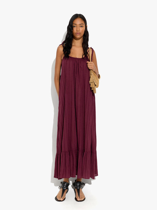 Dress With Embossed Texture Straps 100% Cotton