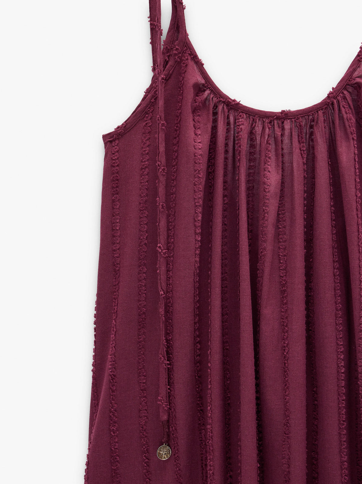 Dress With Embossed Texture Straps 100% Cotton
