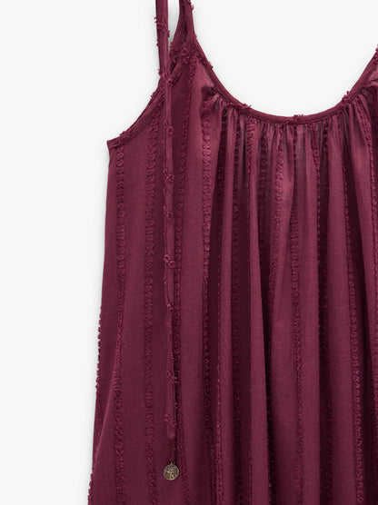 Dress With Embossed Texture Straps 100% Cotton