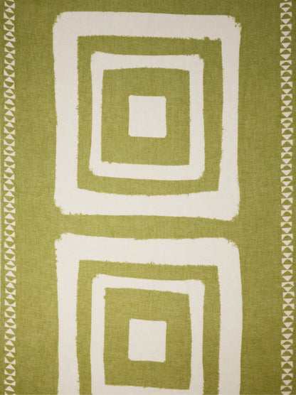 Scarf With Geometric Printed Linen Blend