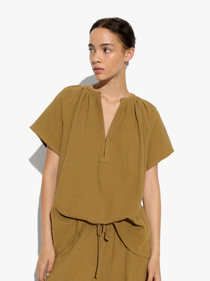 Blouse With Crinkled Effect 100% Cotton