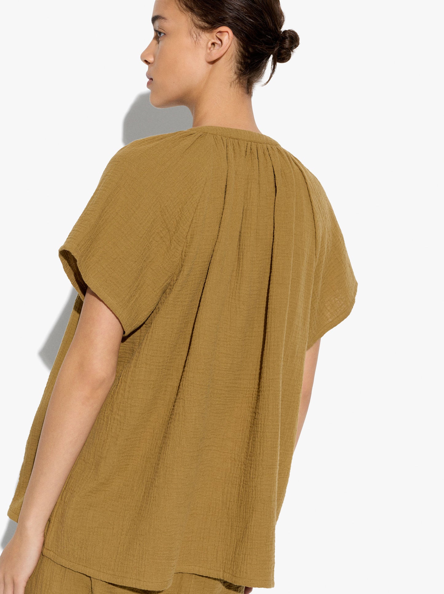 Blouse With Crinkled Effect 100% Cotton