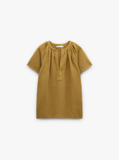 Blouse With Crinkled Effect 100% Cotton