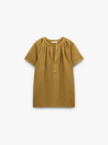 Blouse With Crinkled Effect 100% Cotton