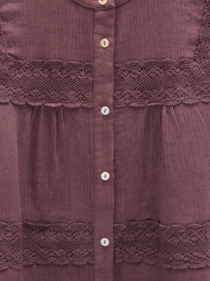 Blouse With Crochet Details 100% Cotton