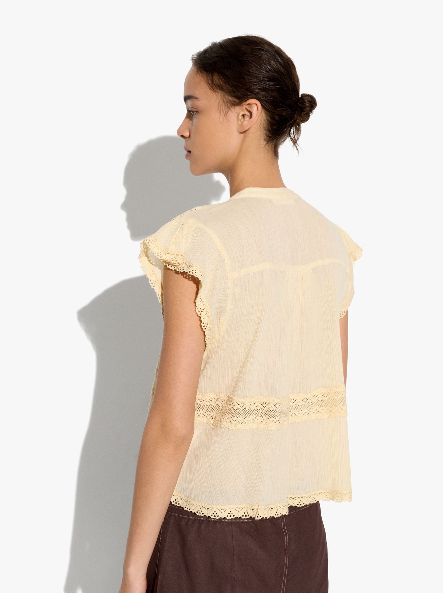 Blouse With Crochet Details 100% Cotton